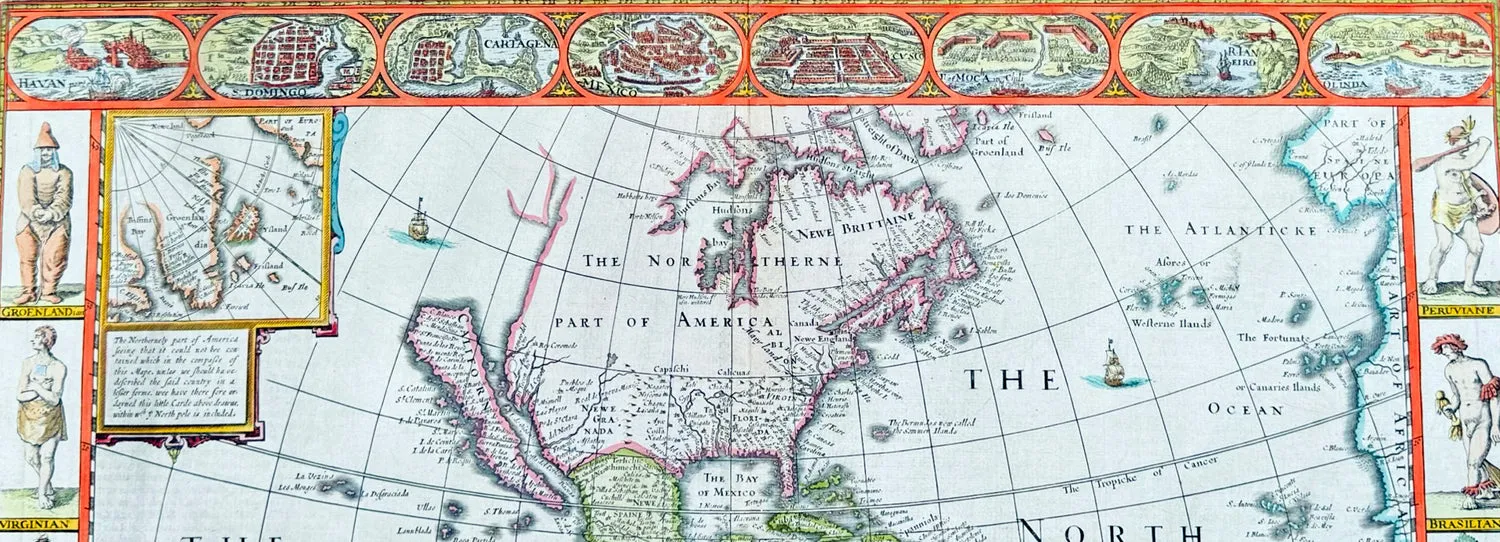 1626 (1676) John Speed Antique Map of America - Beautiful Condition