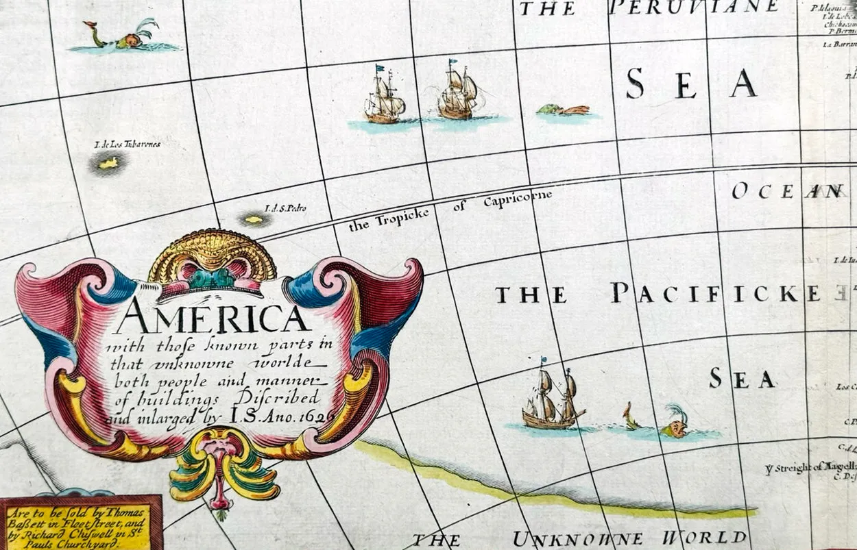 1626 (1676) John Speed Antique Map of America - Beautiful Condition