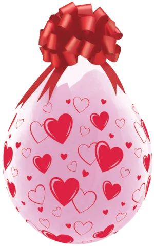 18" Redondo, Diamante Transparente con Corazones Rojos