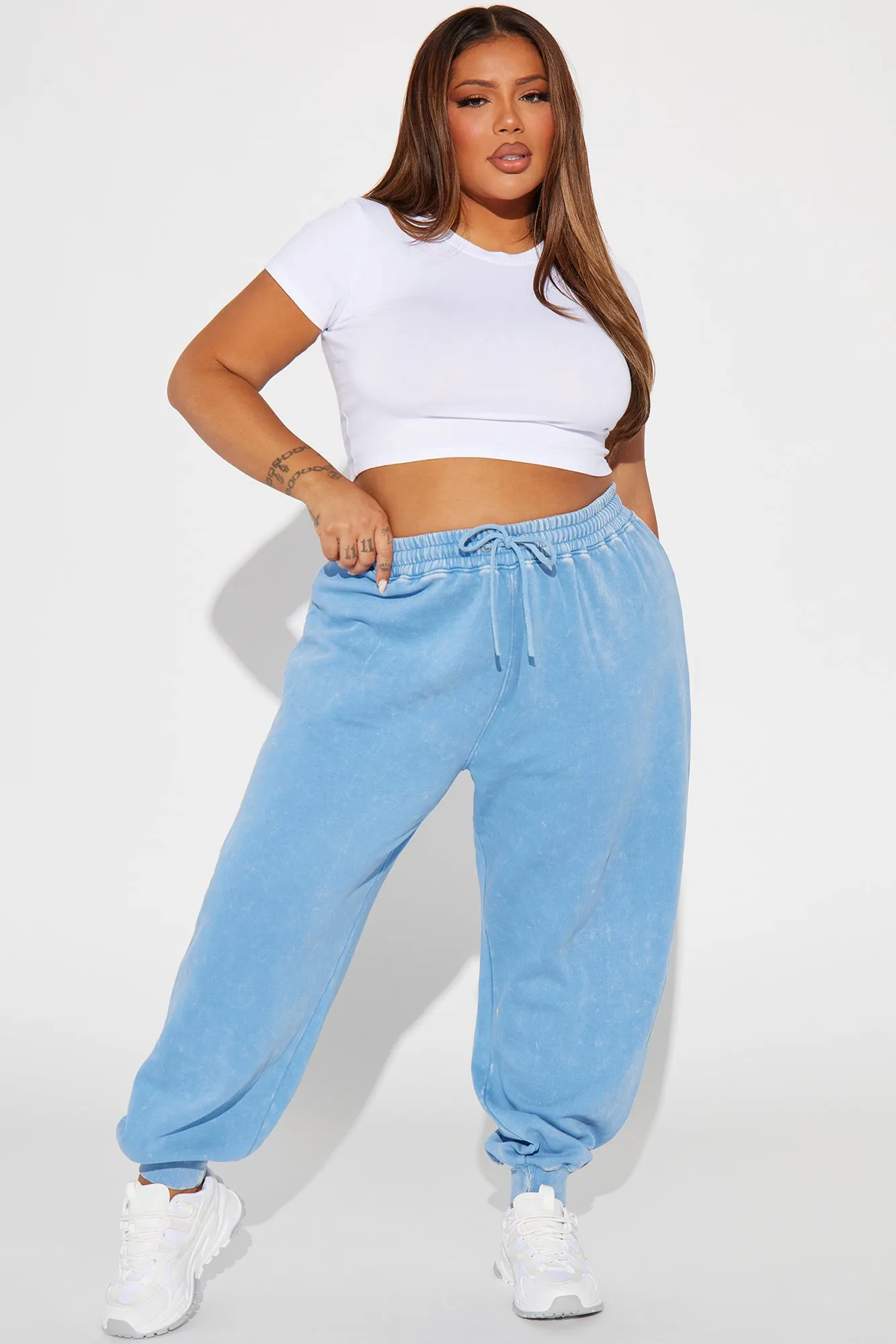 Aaliyah Washed Lounge Jogger - Blue
