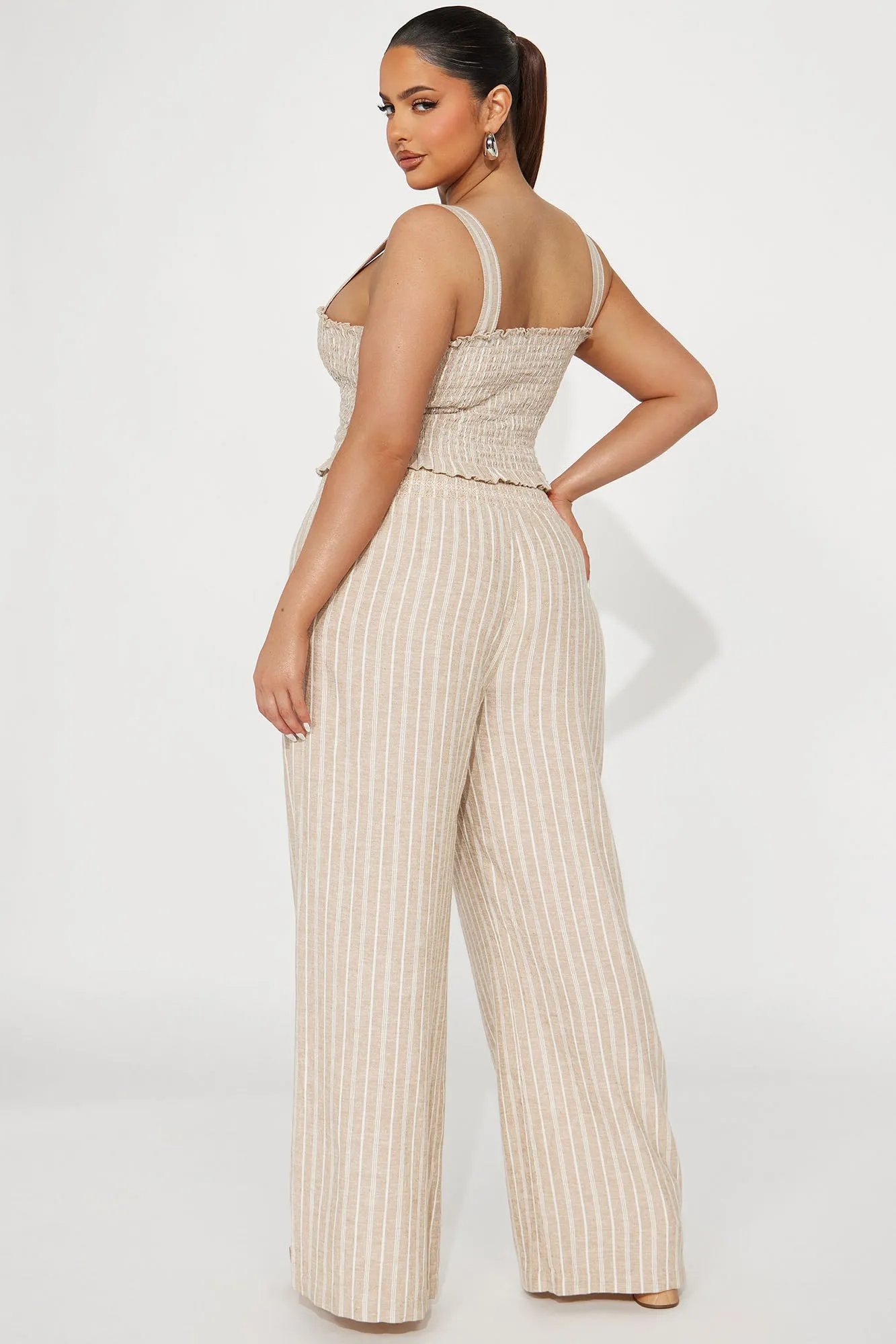 Adele Linen Pant Set - Taupe