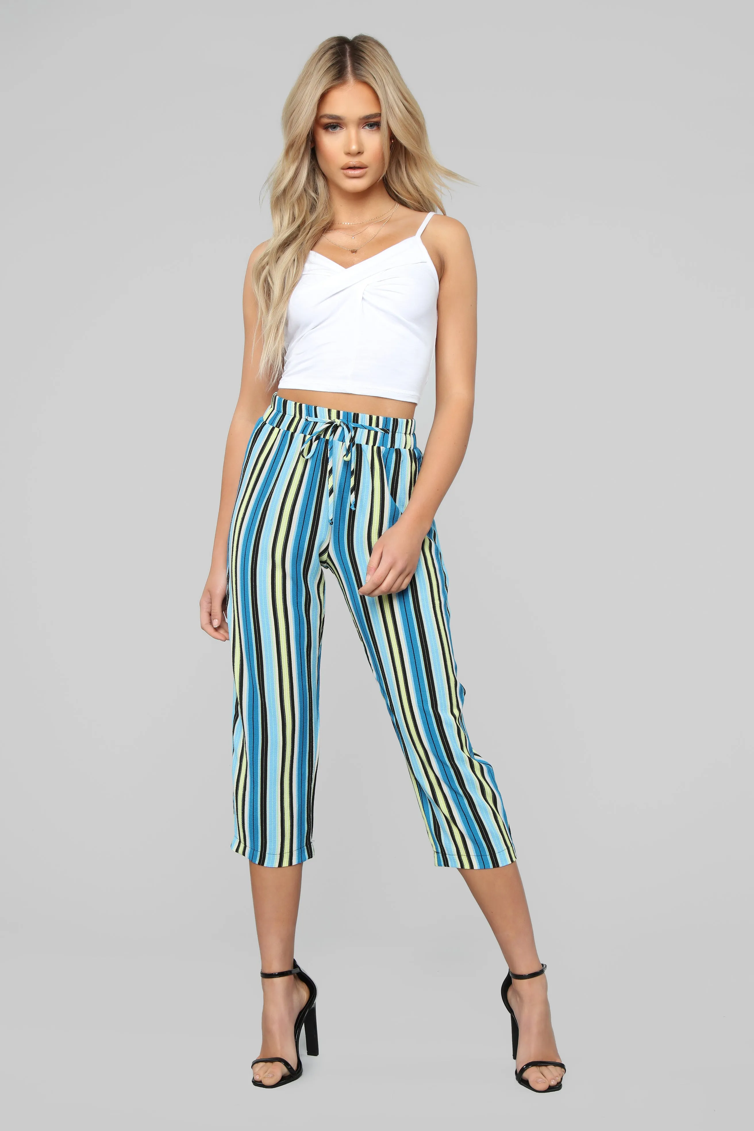 Admiring The View Striped Pants - Green/Combo