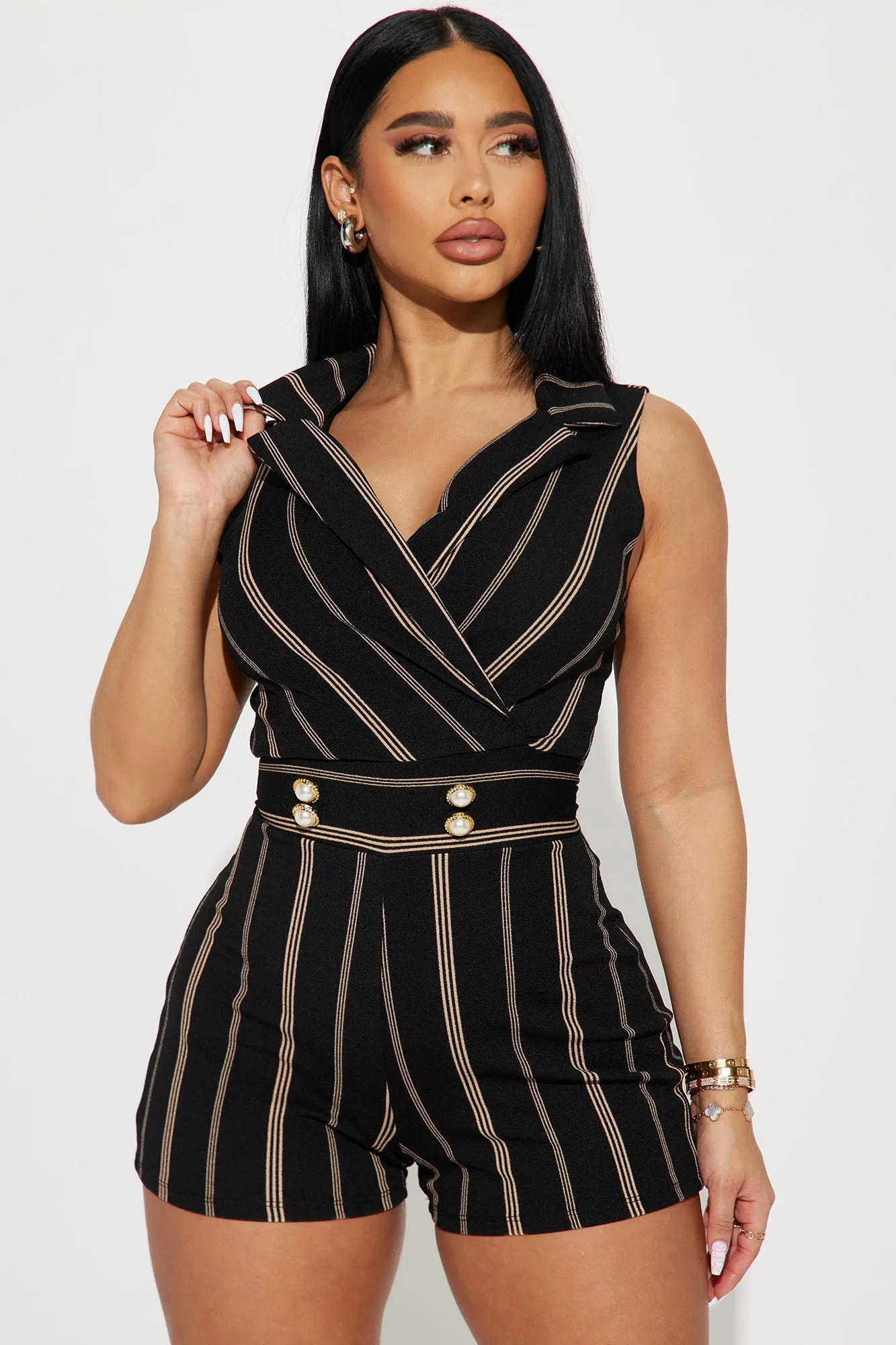All Fax Romper - Black/combo