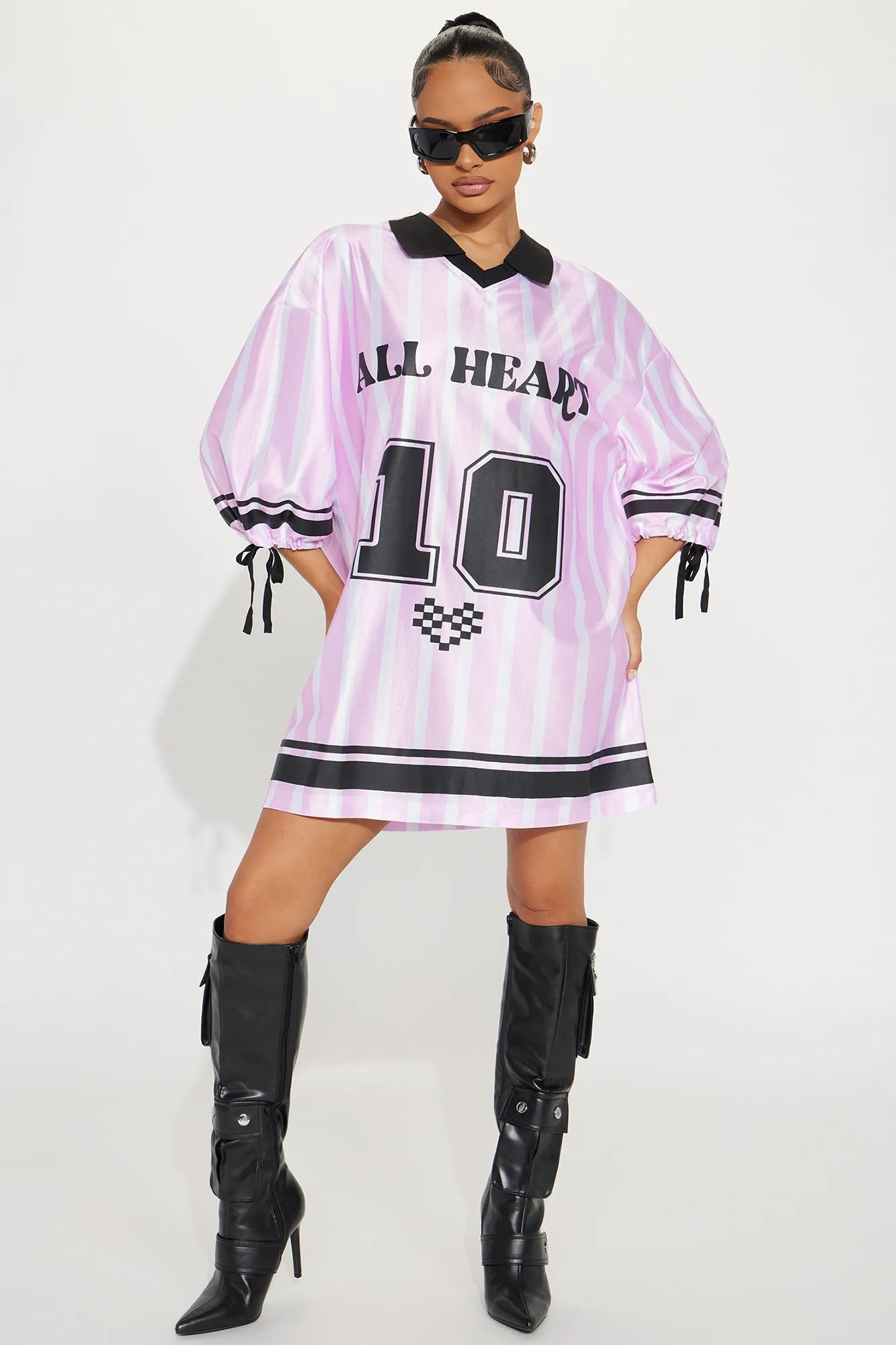 All Heart Jersey Mini Dress - Pink/combo