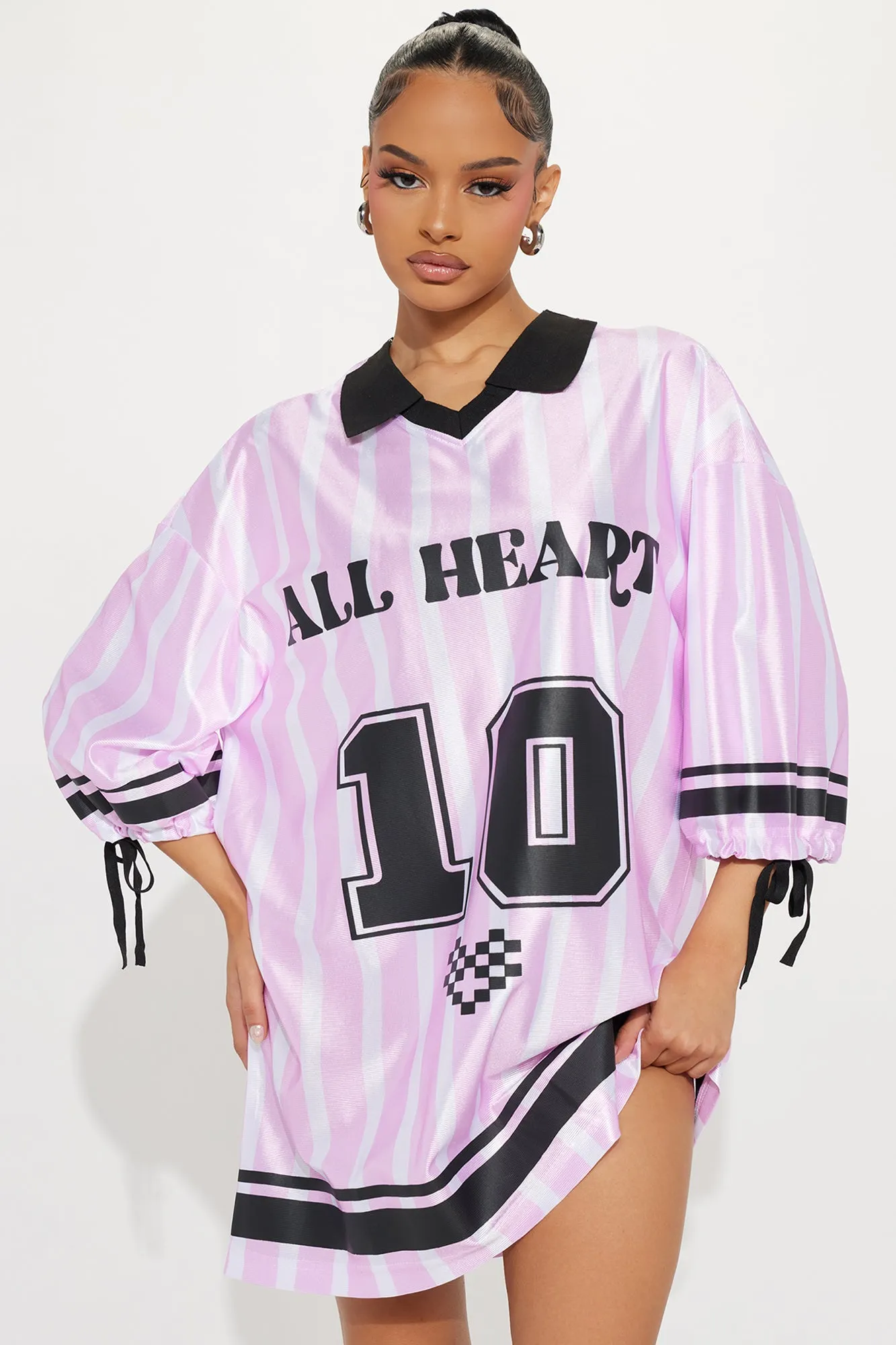 All Heart Jersey Mini Dress - Pink/combo
