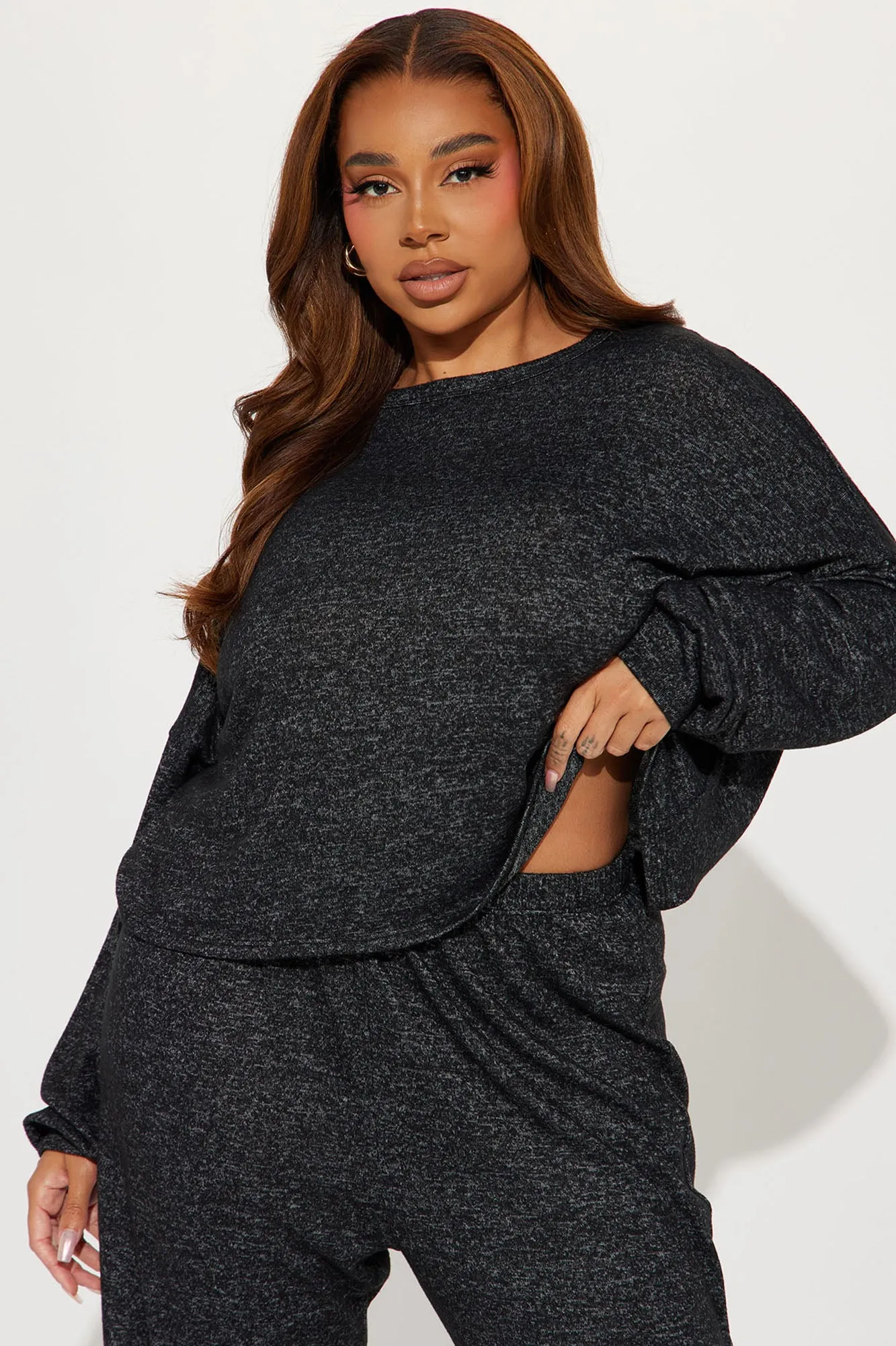All Yours Cozy Jogger Set - Black