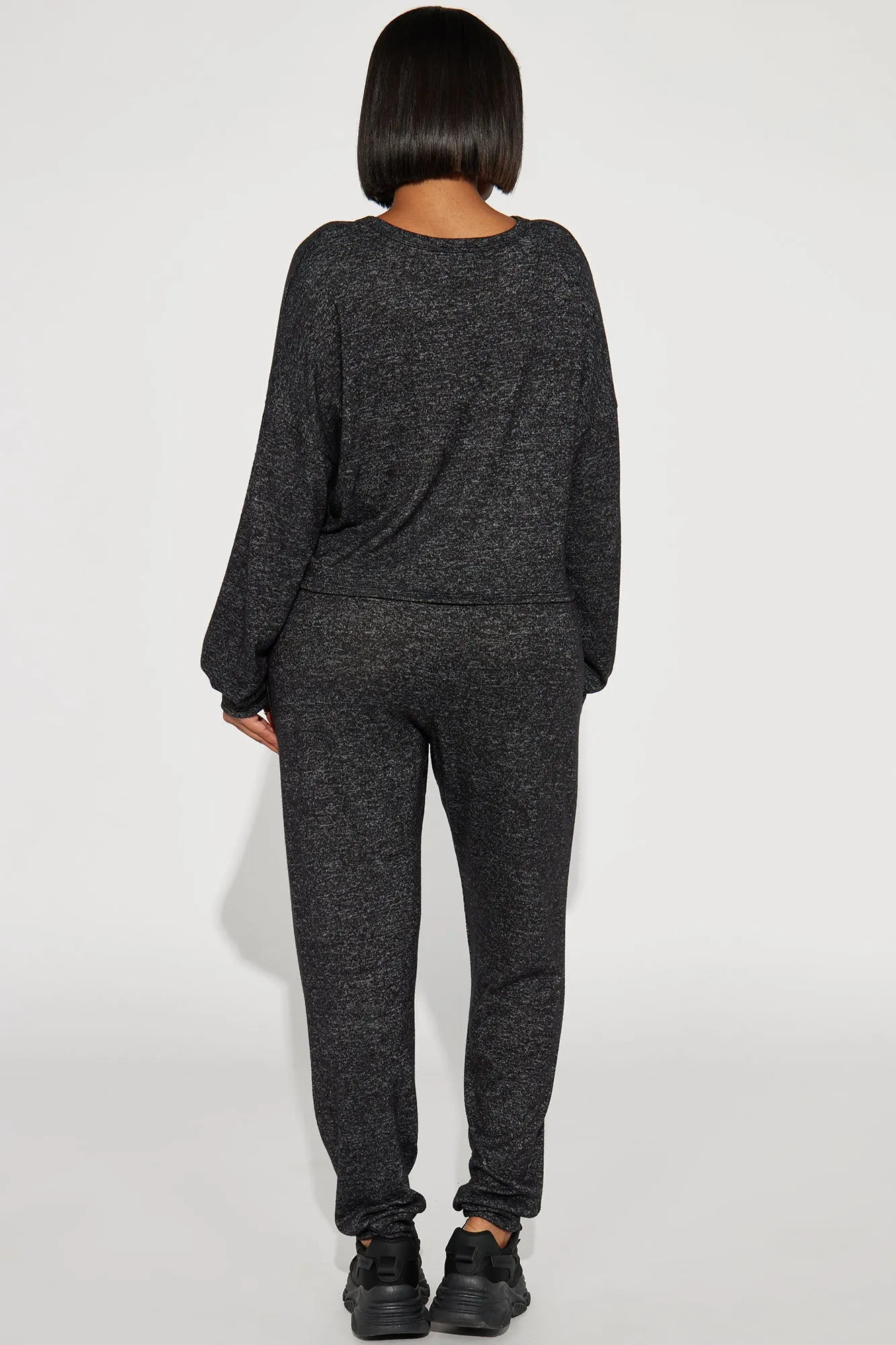 All Yours Cozy Jogger Set - Black