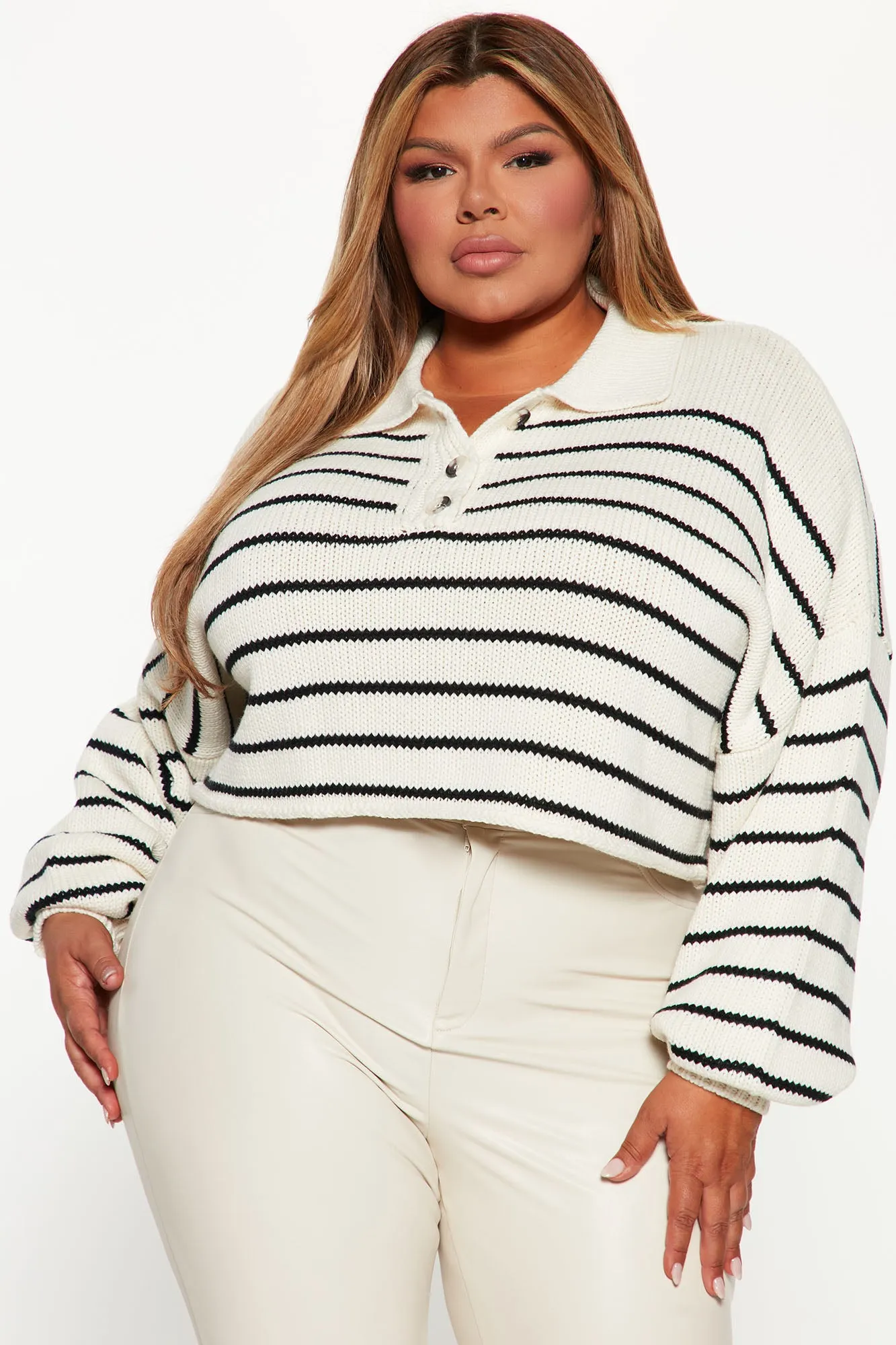 All Yours Striped Sweater - Ivory/combo