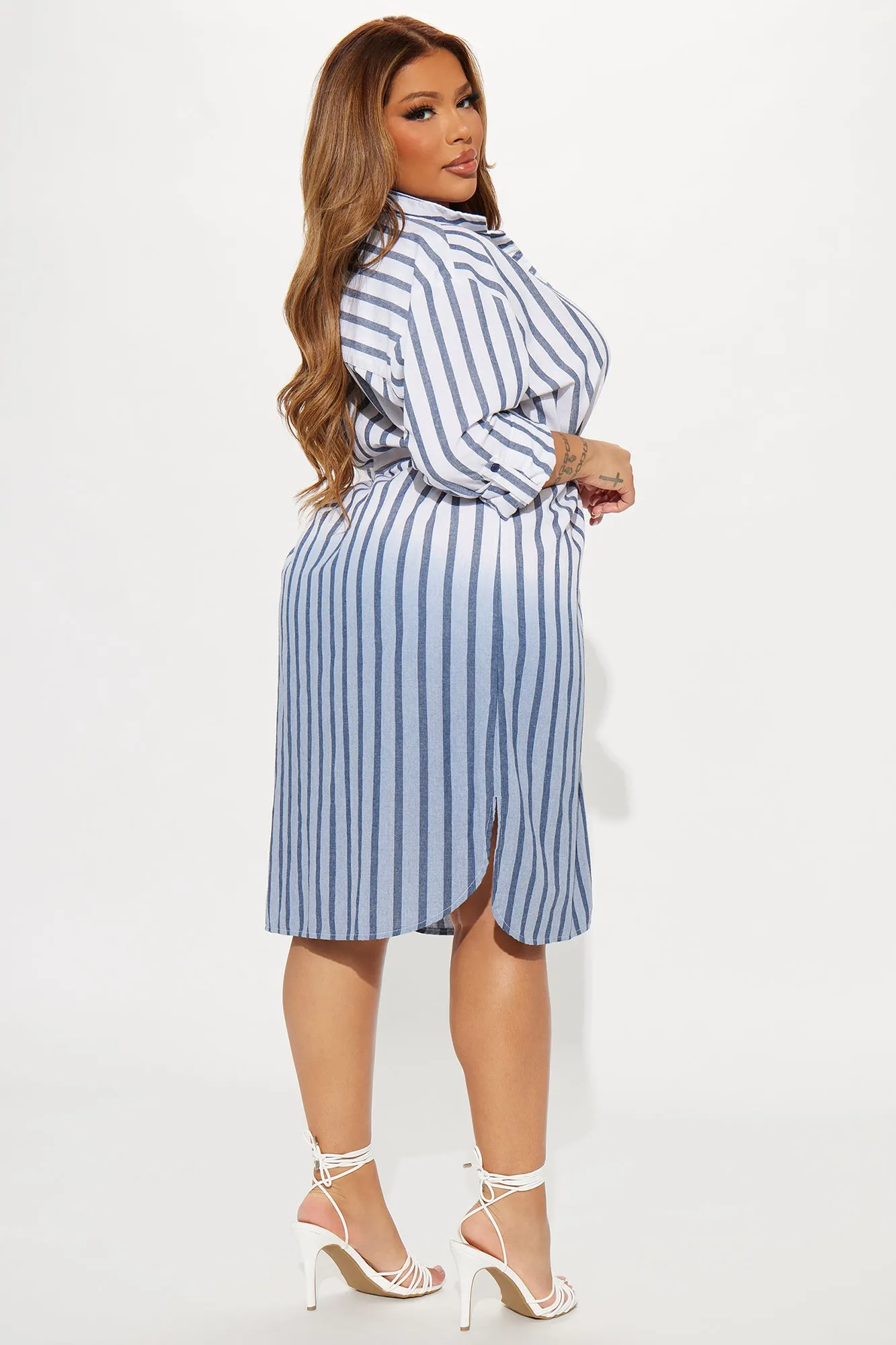 Annalisa Midi Shirt Dress - Navy