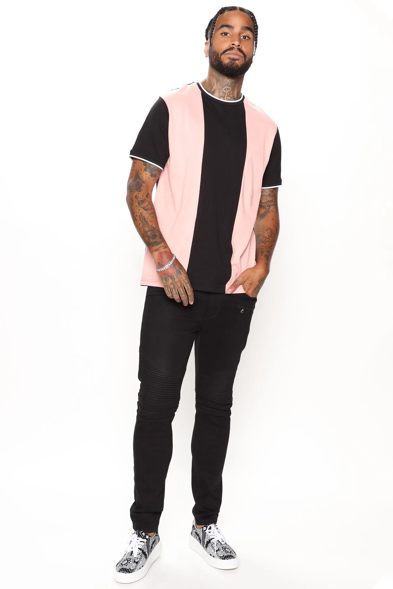 Answer The Call Short Sleeve Tee - Pink/combo