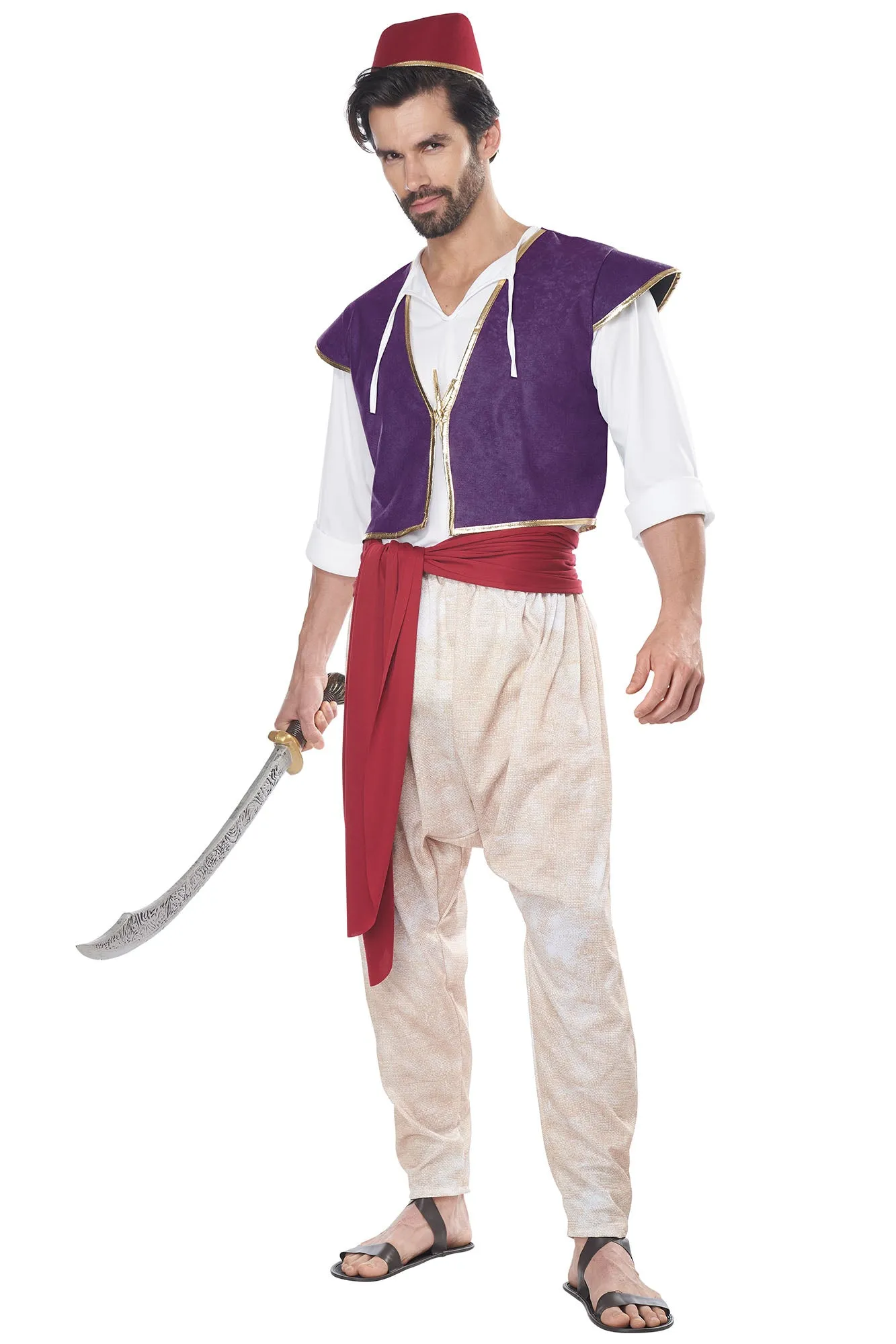 Arabian Prince 5 Piece Costume Set - Purple/combo