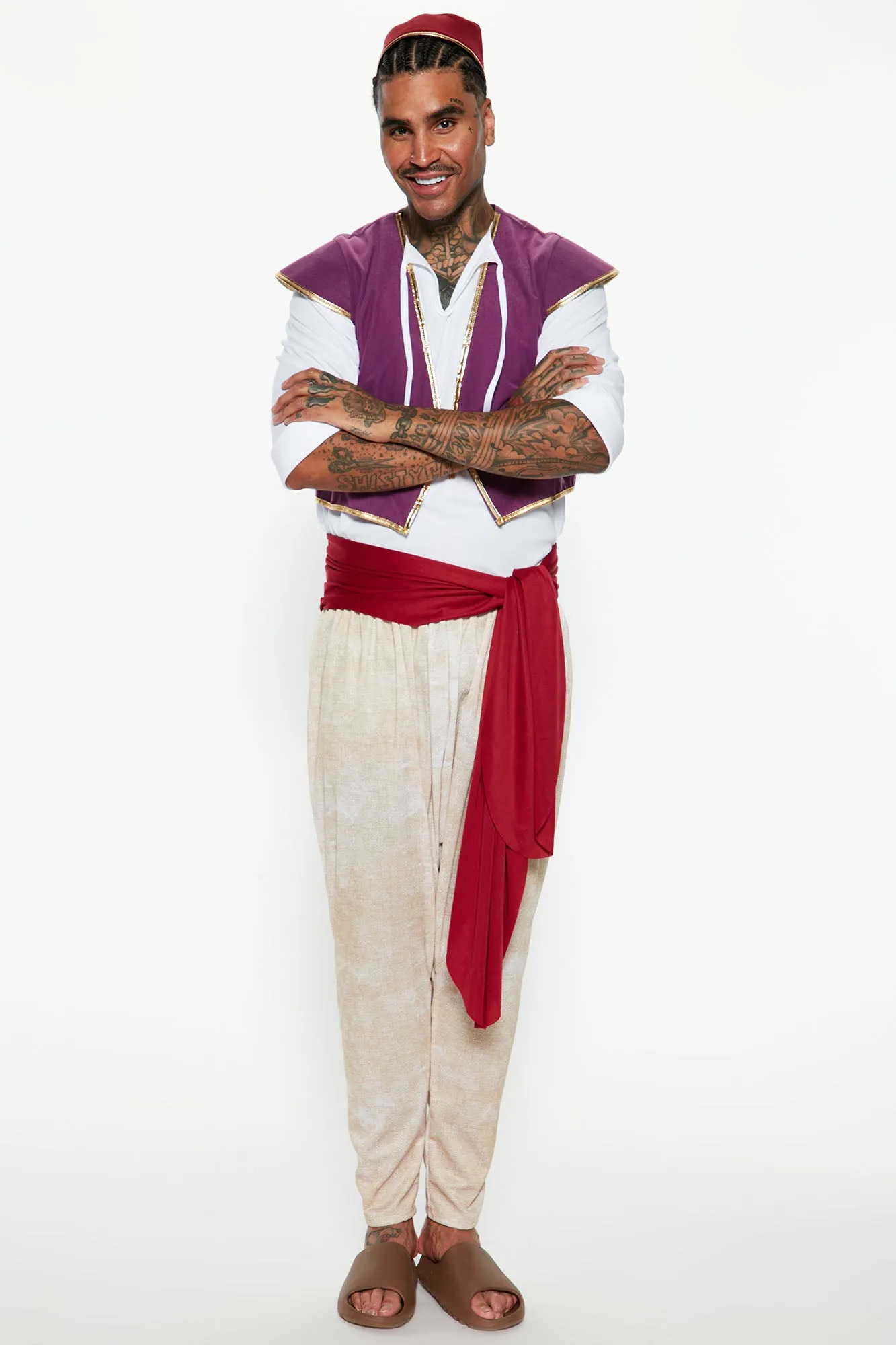 Arabian Prince 5 Piece Costume Set - Purple/combo