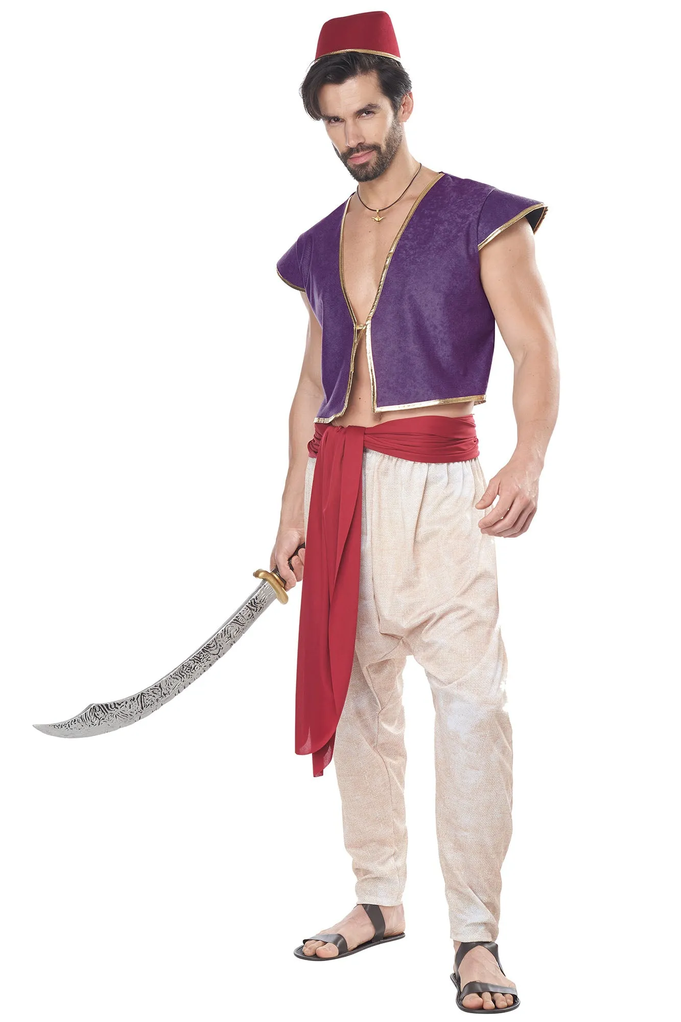 Arabian Prince 5 Piece Costume Set - Purple/combo