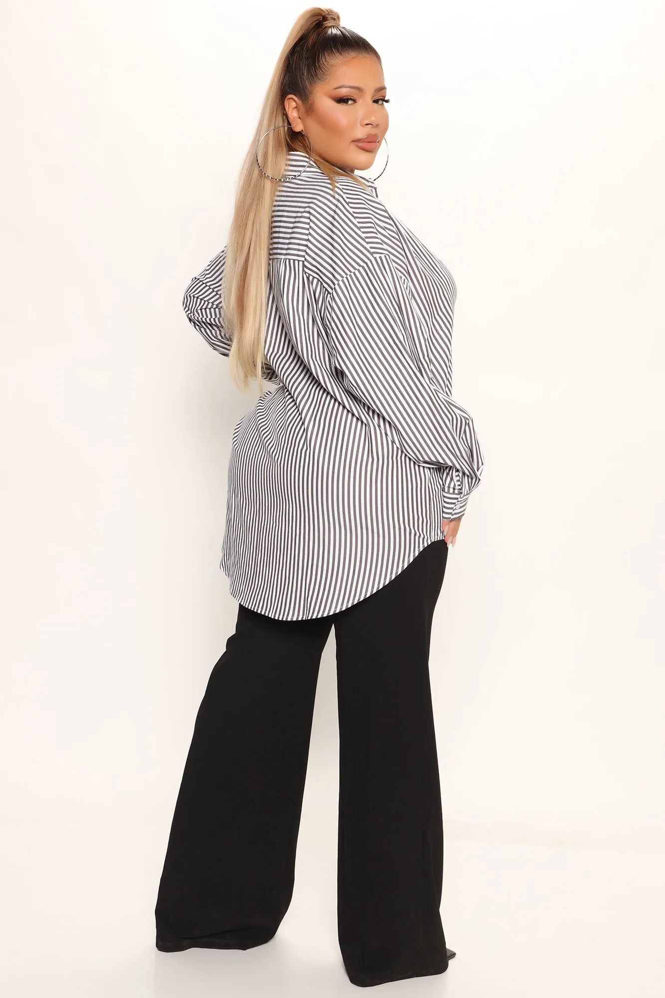 At The Stripe Time Poplin Shirt - Black/combo