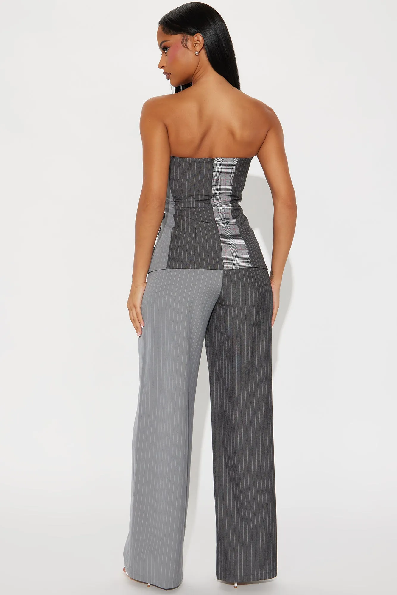 Attention To Detail Jumpsuit - Grey/combo