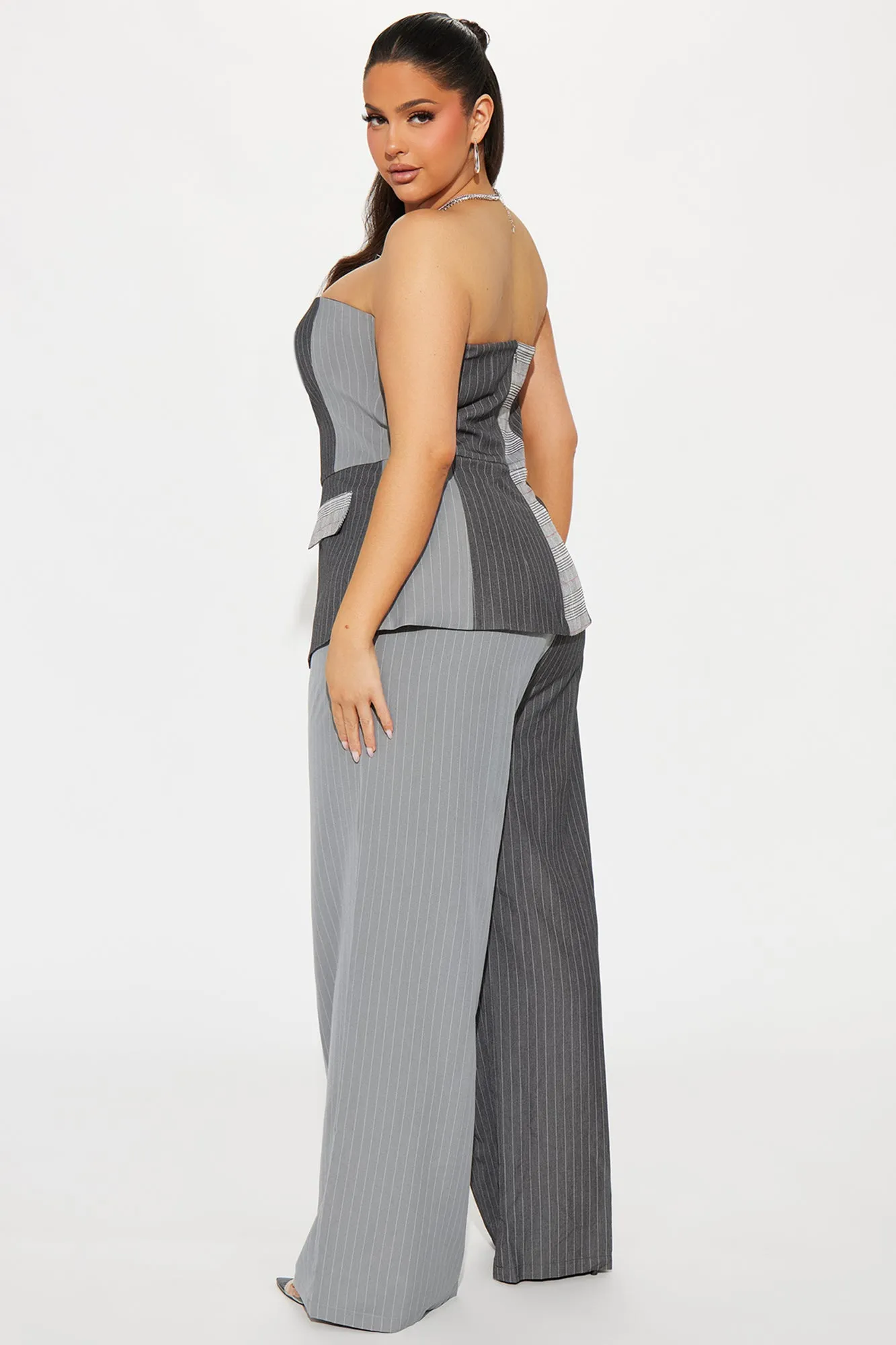 Attention To Detail Jumpsuit - Grey/combo