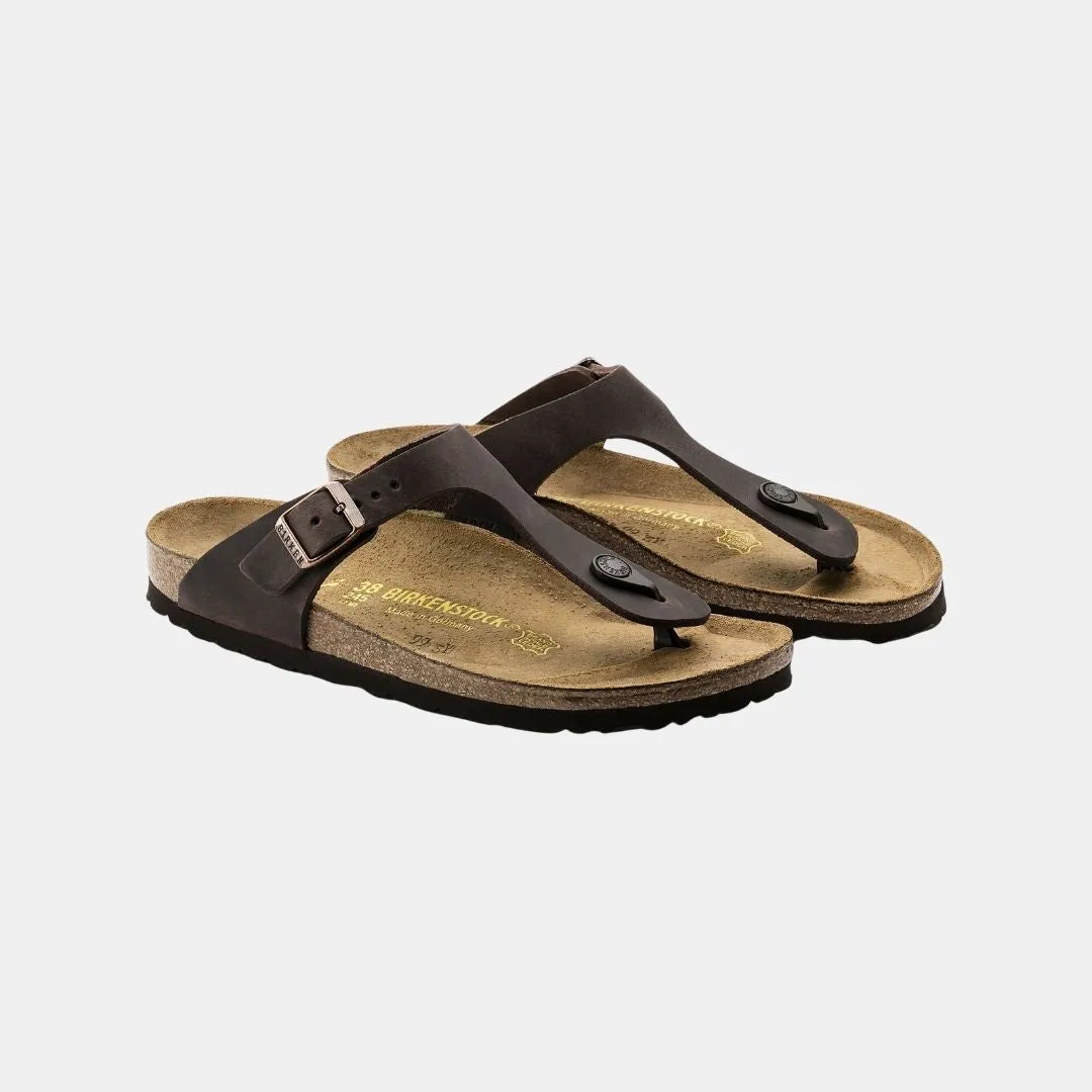 Birkenstock Gizeh Natural Leather Oiled Narrow Fit Women's Habana