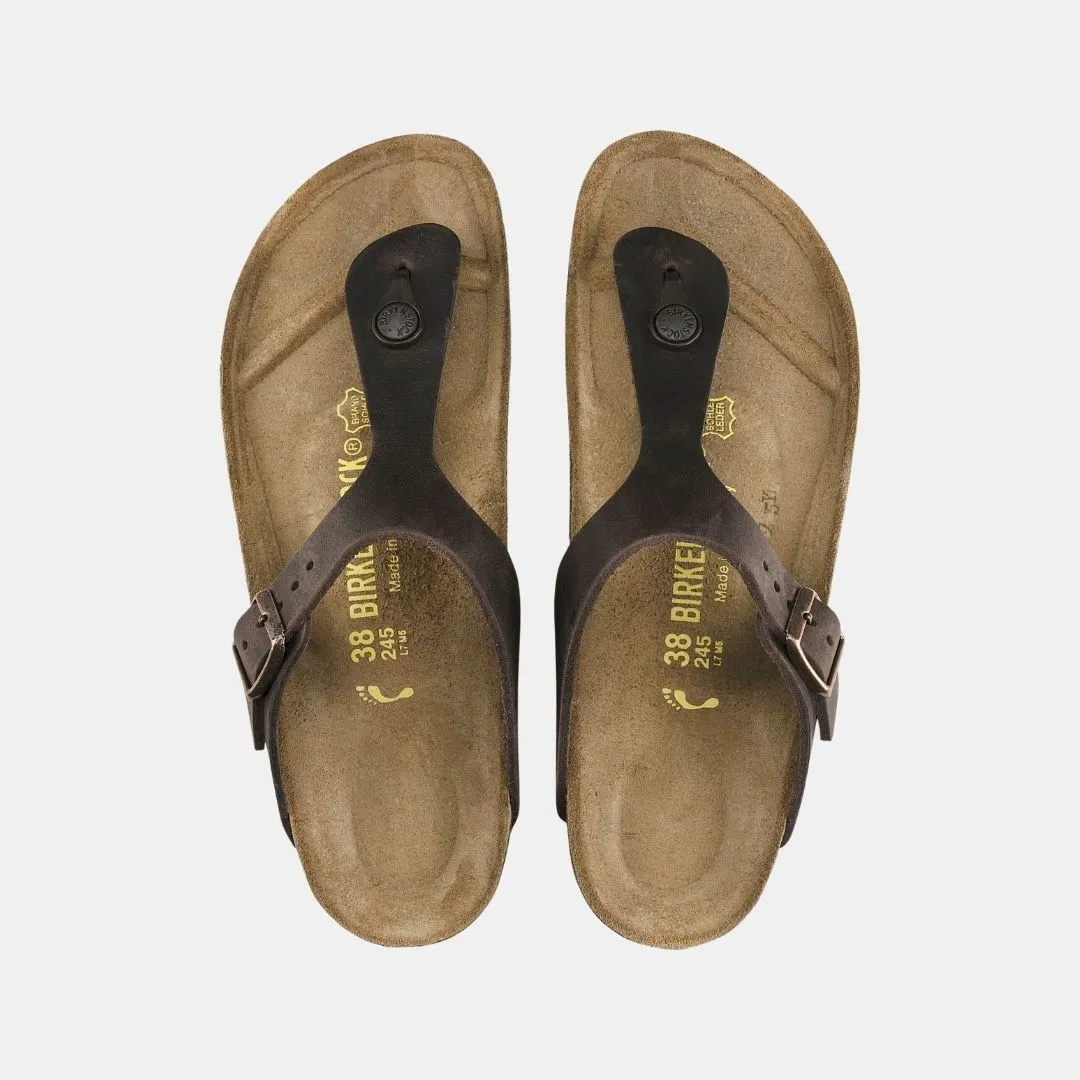 Birkenstock Gizeh Natural Leather Oiled Narrow Fit Women's Habana