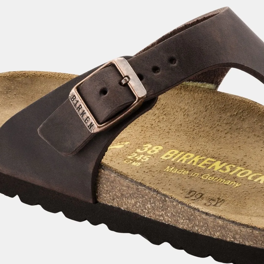 Birkenstock Gizeh Natural Leather Oiled Narrow Fit Women's Habana
