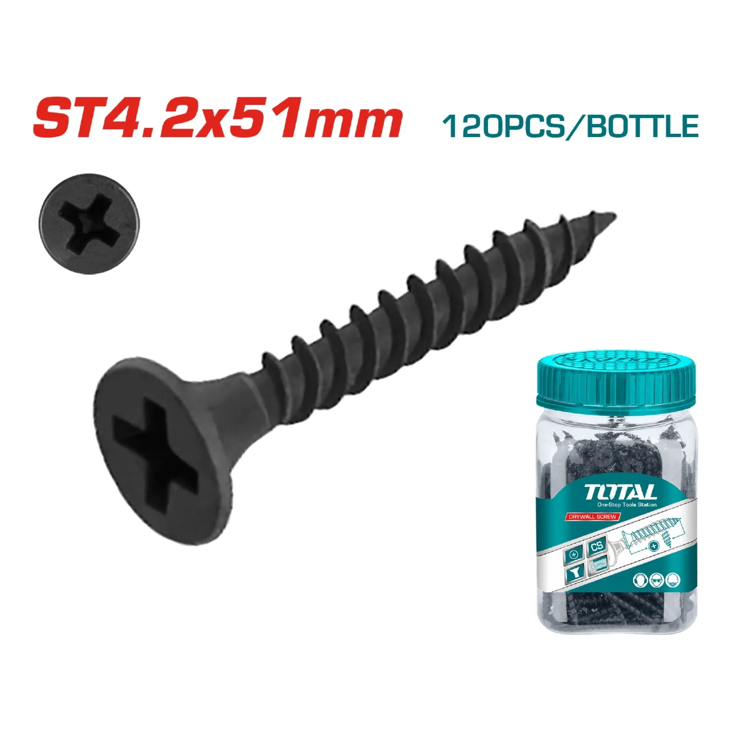 (Botella 120 Unidades) Tornillos Para Gypsum (Yeso).