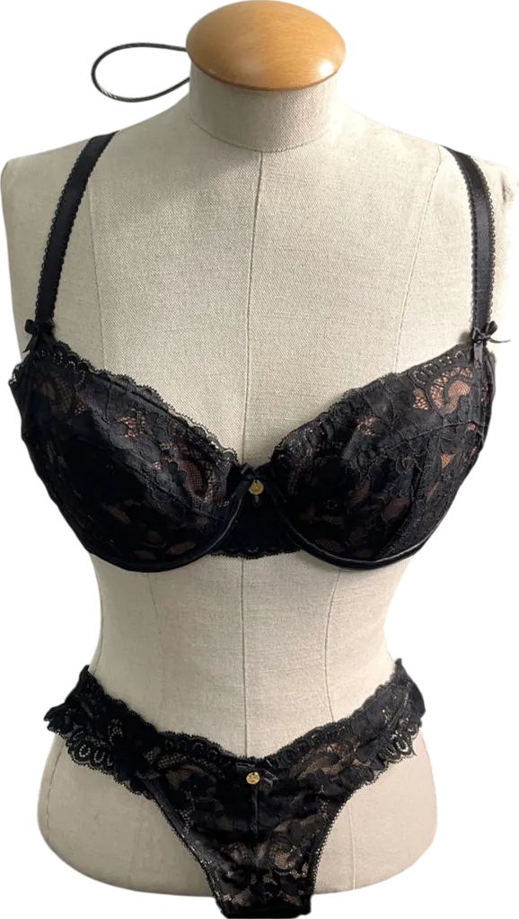 boux avenue Black Lana Underwear Set UK 10