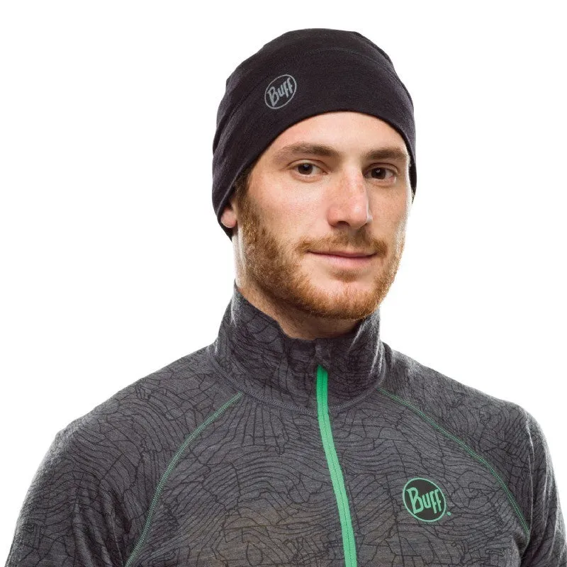Buff Lightweight Merino Wool Hat Solid Black muts