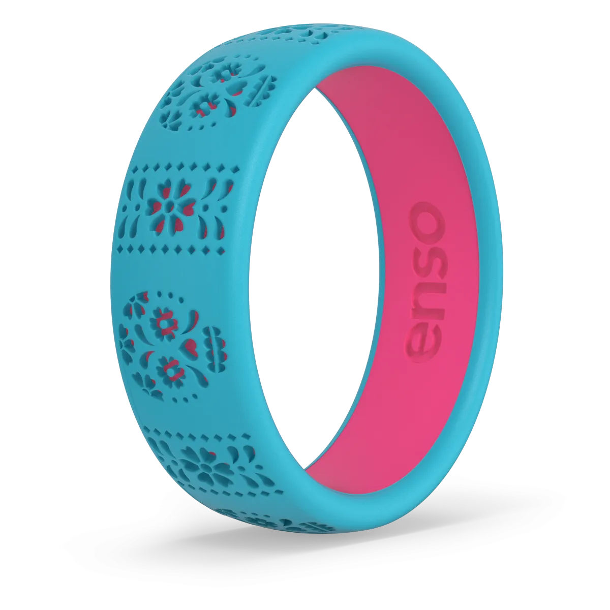Etched Classic Silicone Ring - Azul Sugar Skull