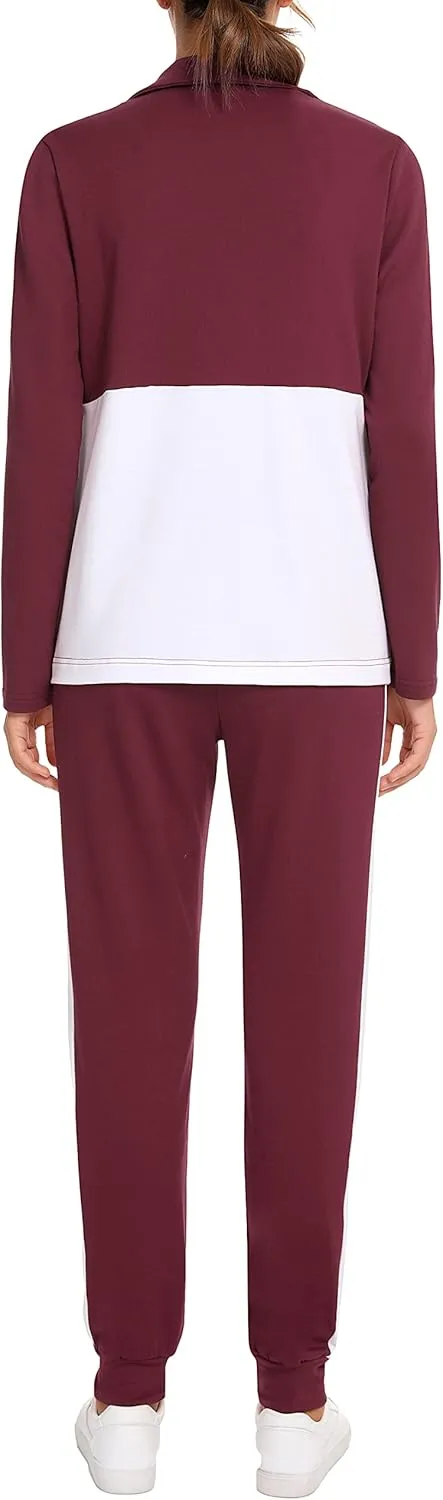 HALCYEEN Sweatsuits For Women Set 2 Piece Outfits For Women Jogging Suit Lounge Sweatshirt & Jogger Pants With Pockets