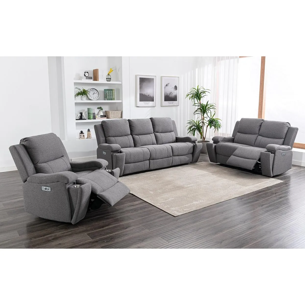 IFDC Causeuse inclinable motorisée en tissu IF 8030 - L