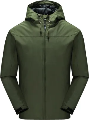 Lightweight Waterproof Rain Jackets Full Zipper Quick-Dry Hooded Jacket Men's Outdoor Sports Hiking Traveling Clothing