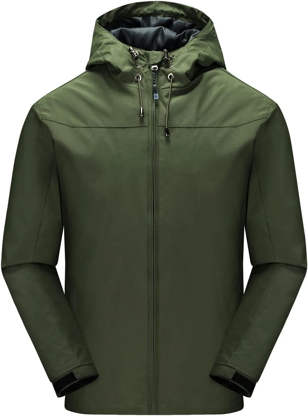 Lightweight Waterproof Rain Jackets Full Zipper Quick-Dry Hooded Jacket Men's Outdoor Sports Hiking Traveling Clothing