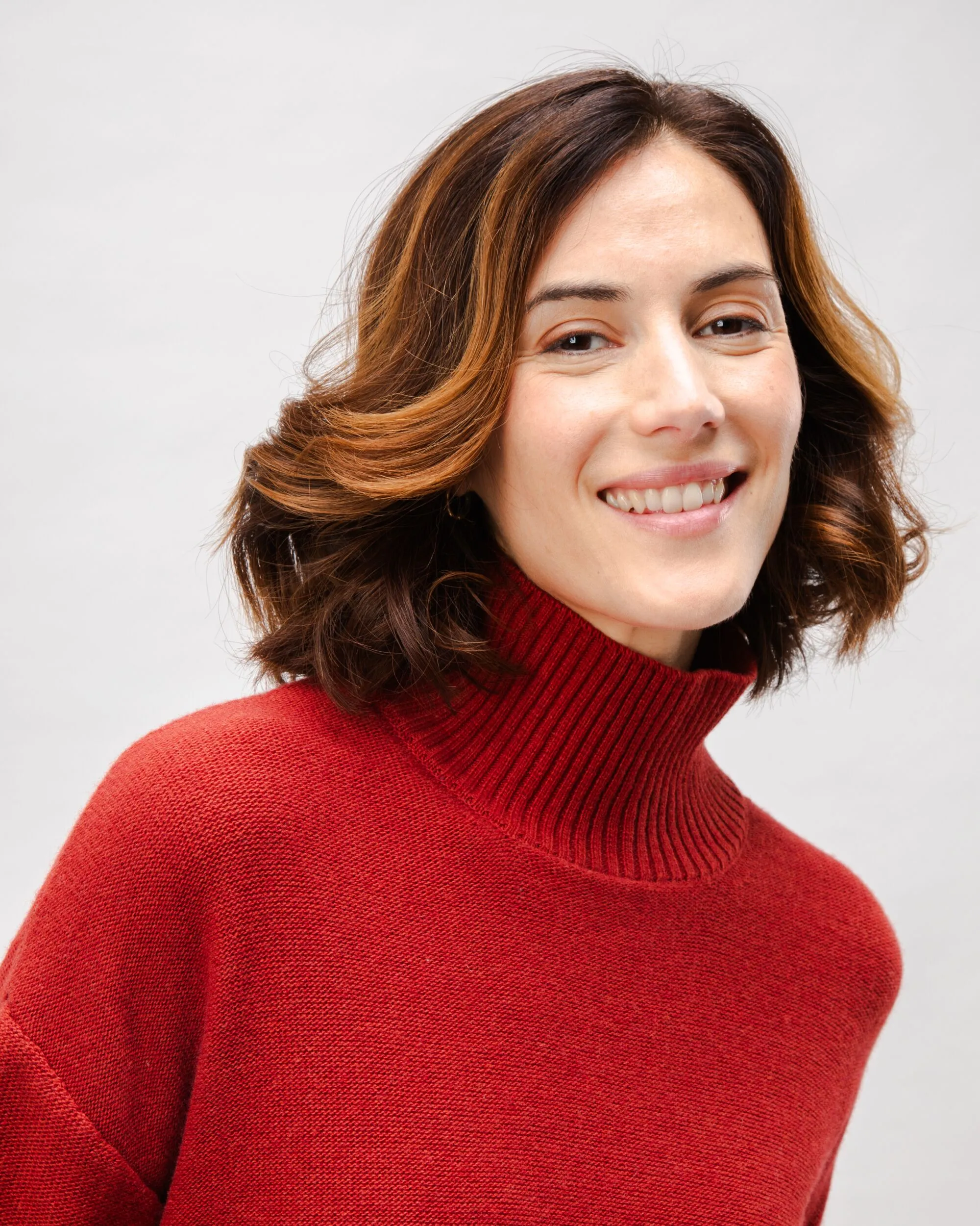 Long Knitted Wool Cashmere Dress Red Clay