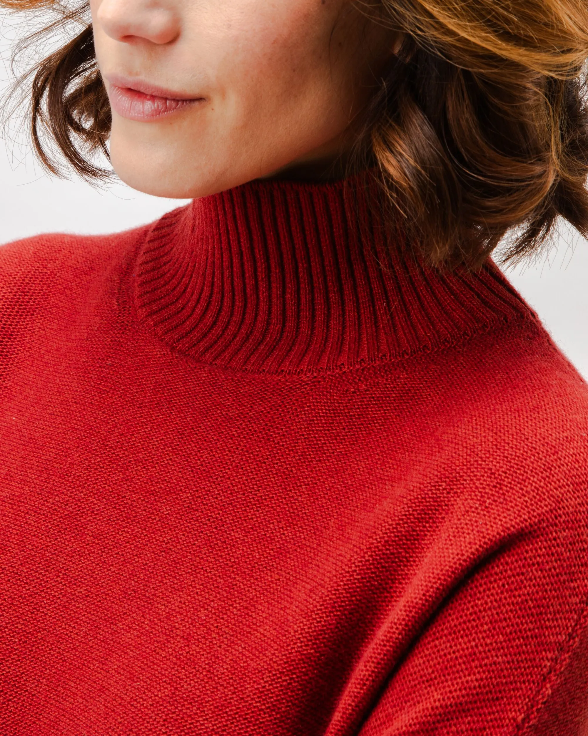 Long Knitted Wool Cashmere Dress Red Clay