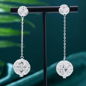 Luxury Ball Dangle Earrings For Gorgeous Fashion Women Bridal Earring