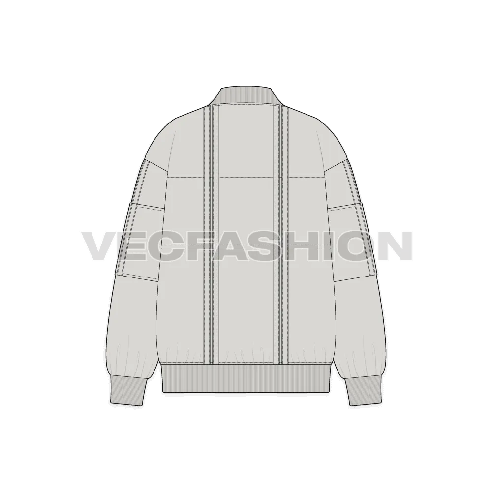 Mens Oversized Jacket Flat Sketch