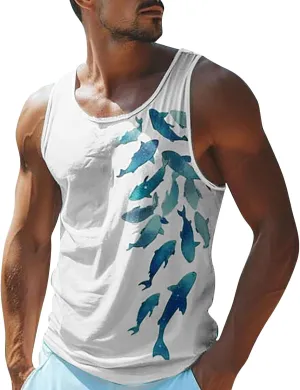 Mens Workout Shirts Top Shirt Fashion Casual Sports Beach Sleeveless Tops Fashion Loose Tanks Top Shirt Shirts For Men