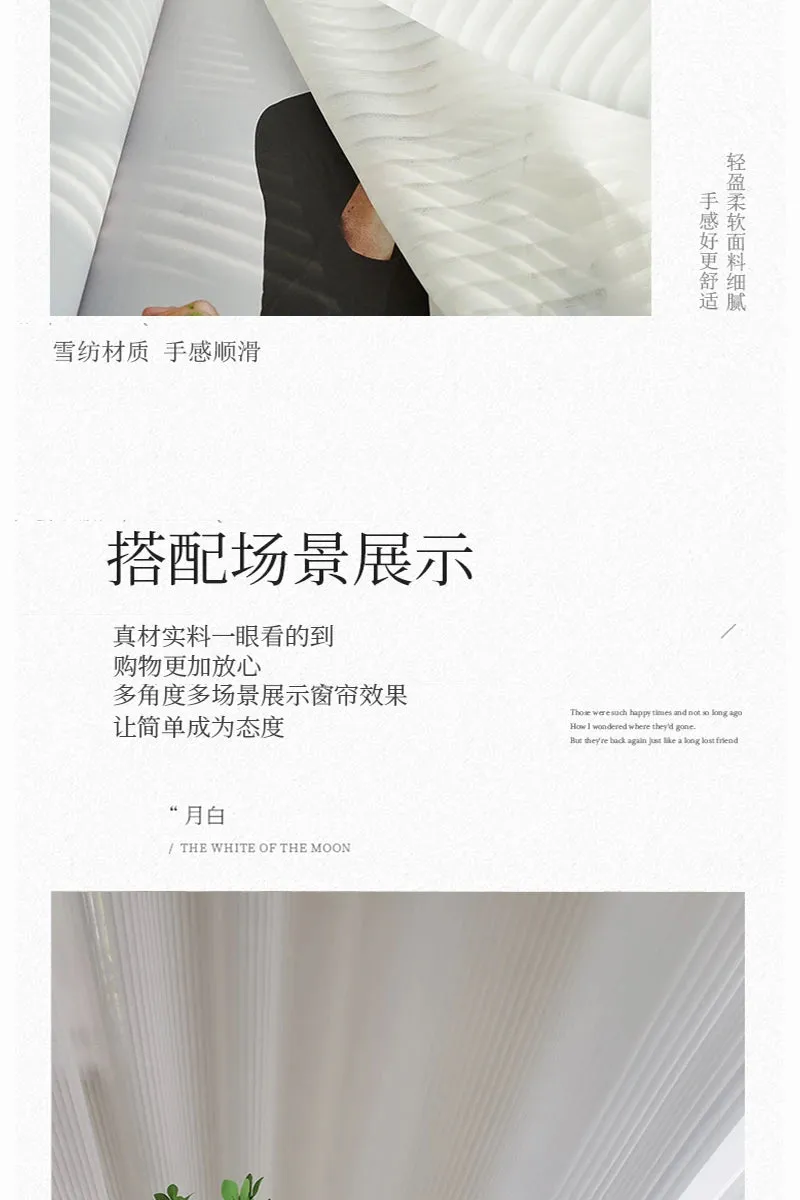 Modern Transparent White Tulle Curtains for Living Room Striped Vertical Veil Window Sheer Curtains for Bedroom Organza Voile