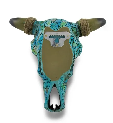 Mosaic Turquoise Steer Skull Wall Hanging