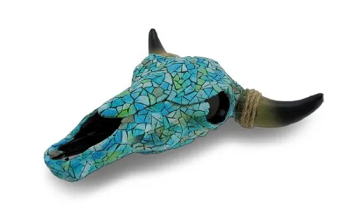 Mosaic Turquoise Steer Skull Wall Hanging