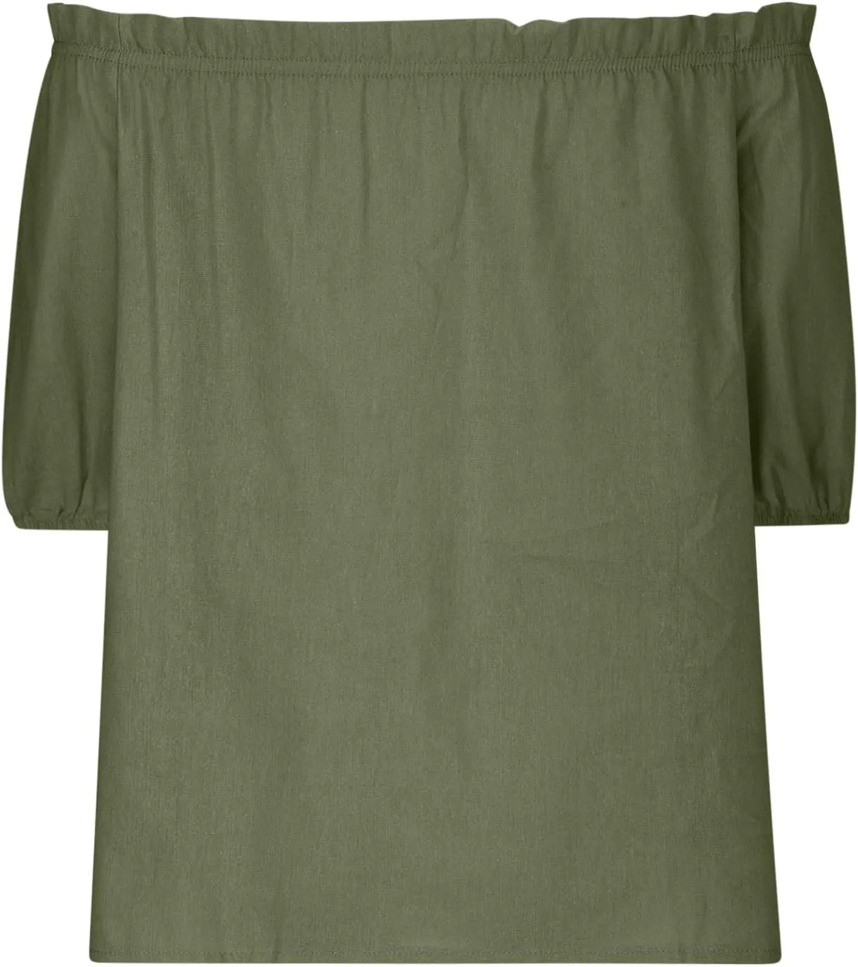 Off Shoulder Tops for Women Trendy Cotton Linen Oversized Tops Elastic Ruffle Trim Shirts Summer Loose Fit Blouse Top