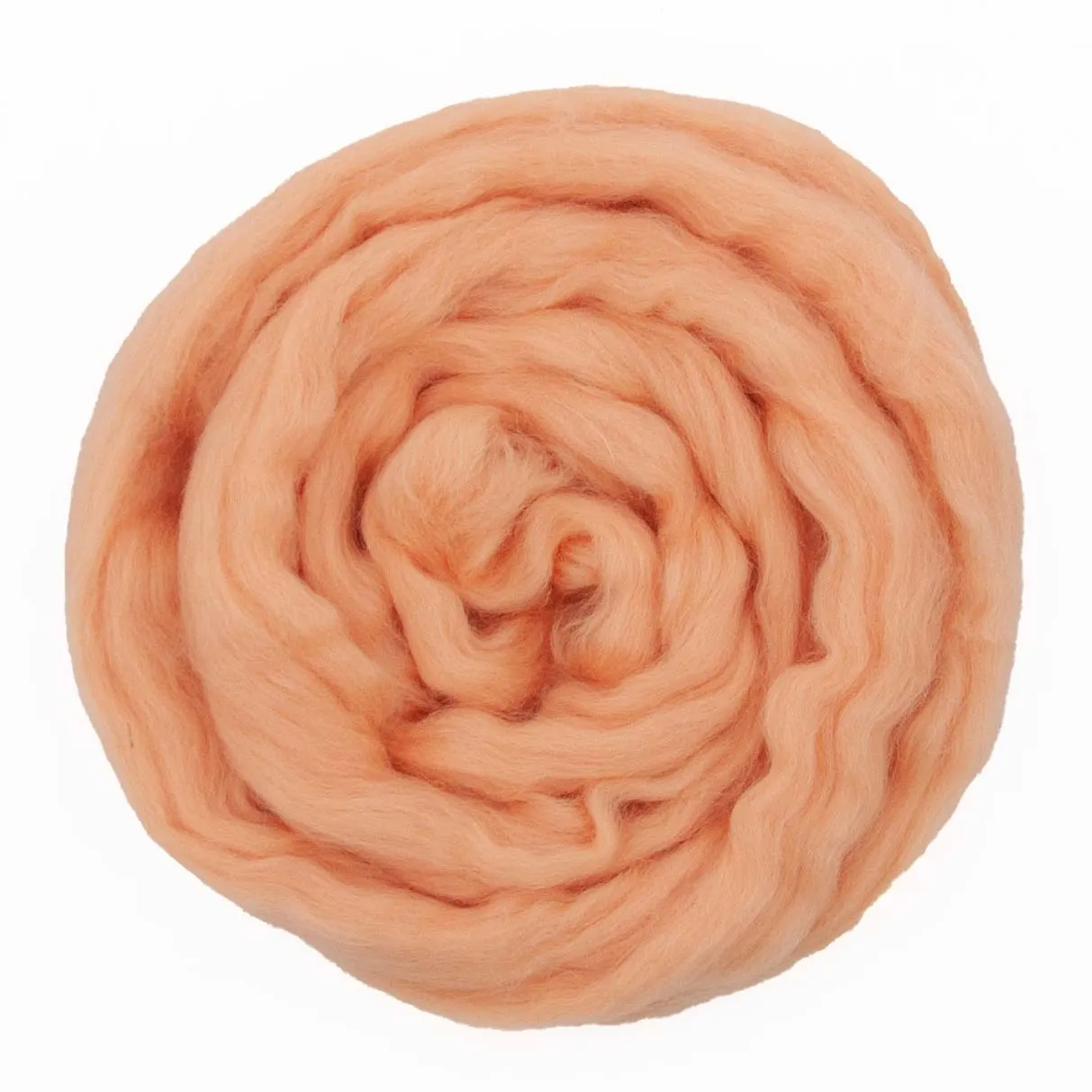 Peach - Merino Wool Top Roving - 50 gram (1.75 oz) Ball - Color 708