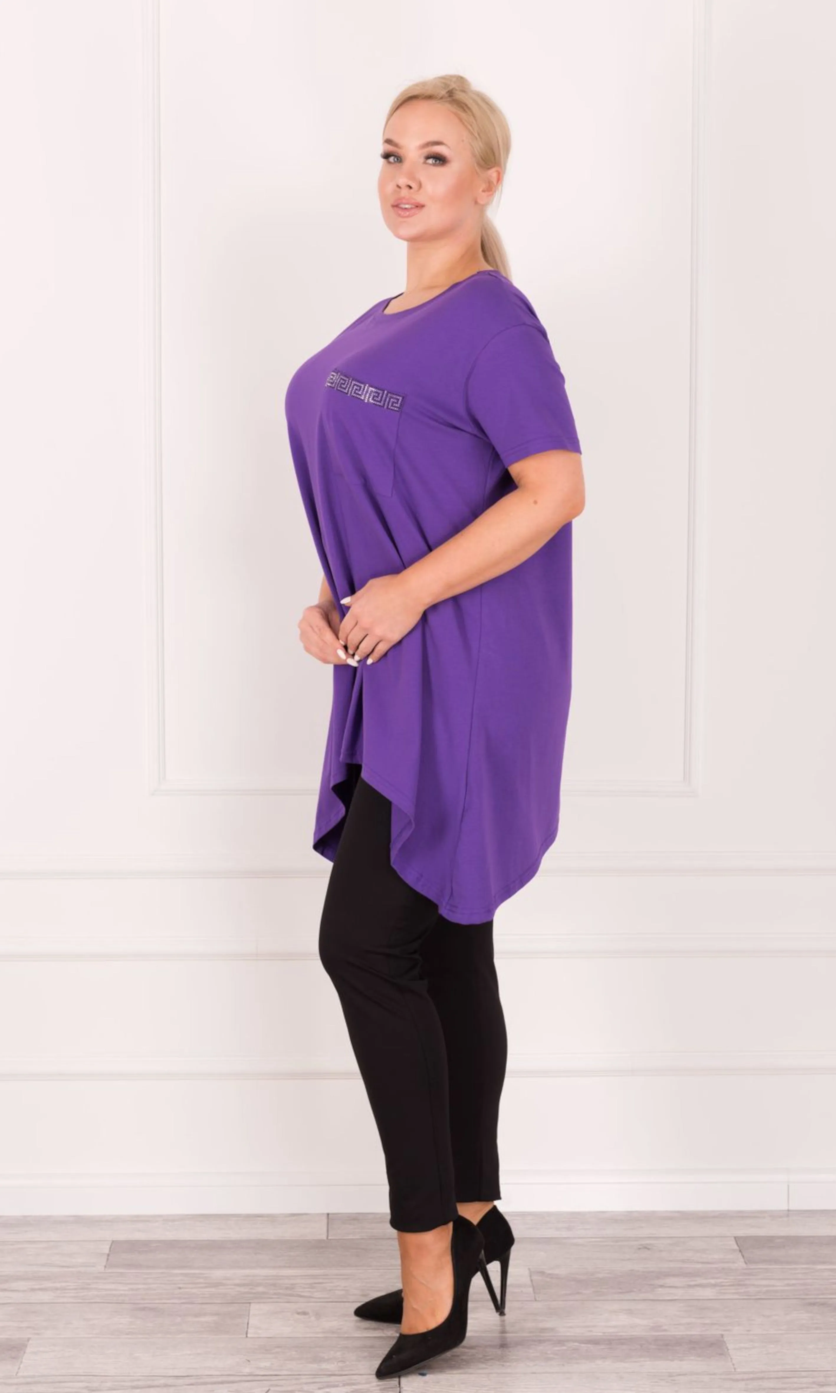 PLUSSIZE Top Paars Oversized