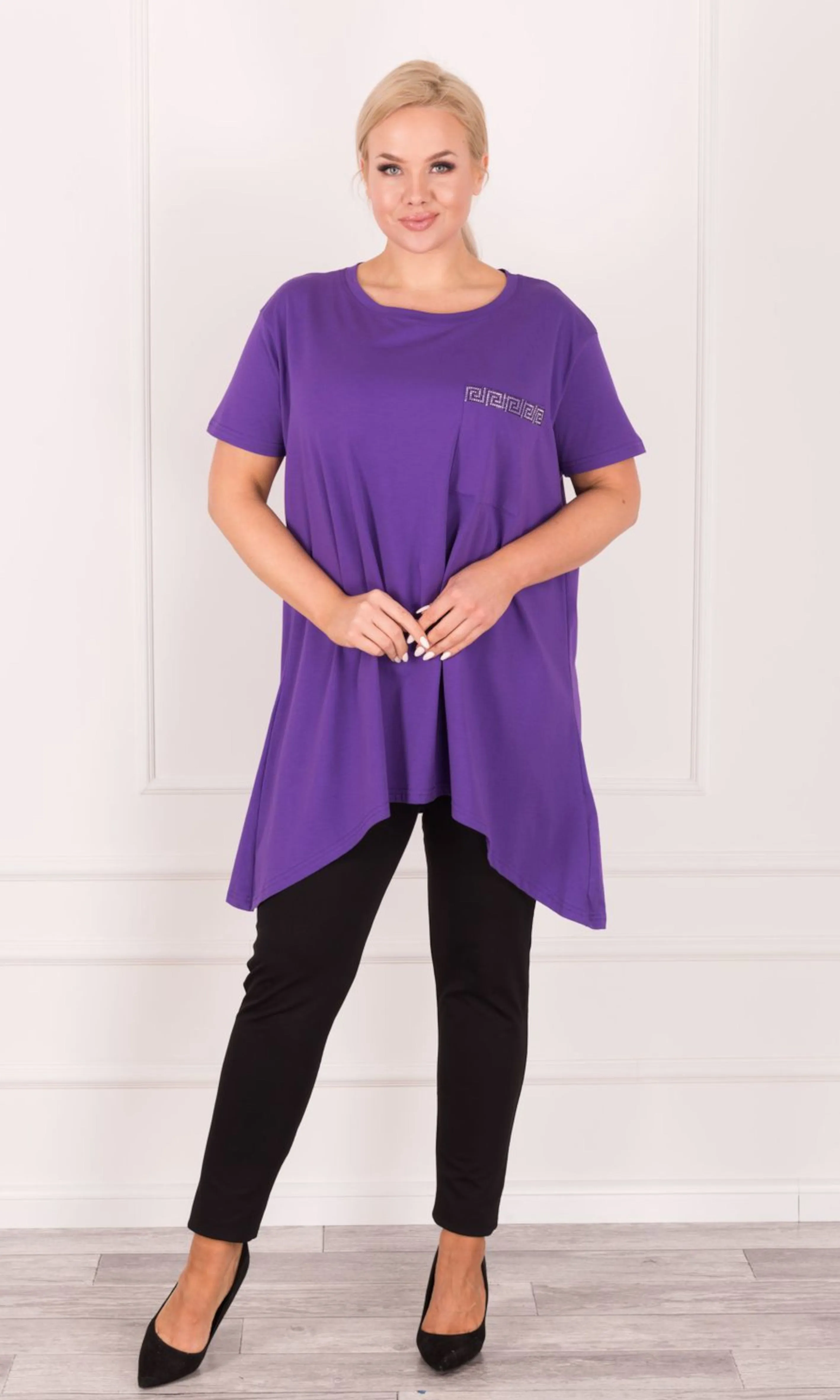 PLUSSIZE Top Paars Oversized