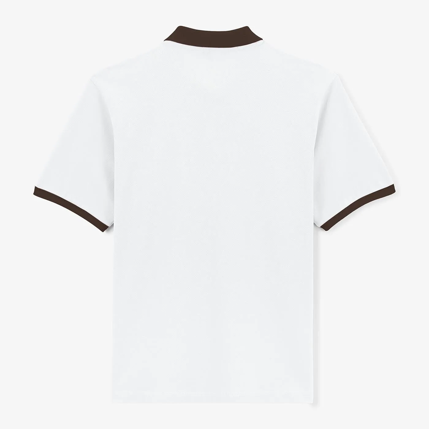 Polo maille piquée blanc col contrastant