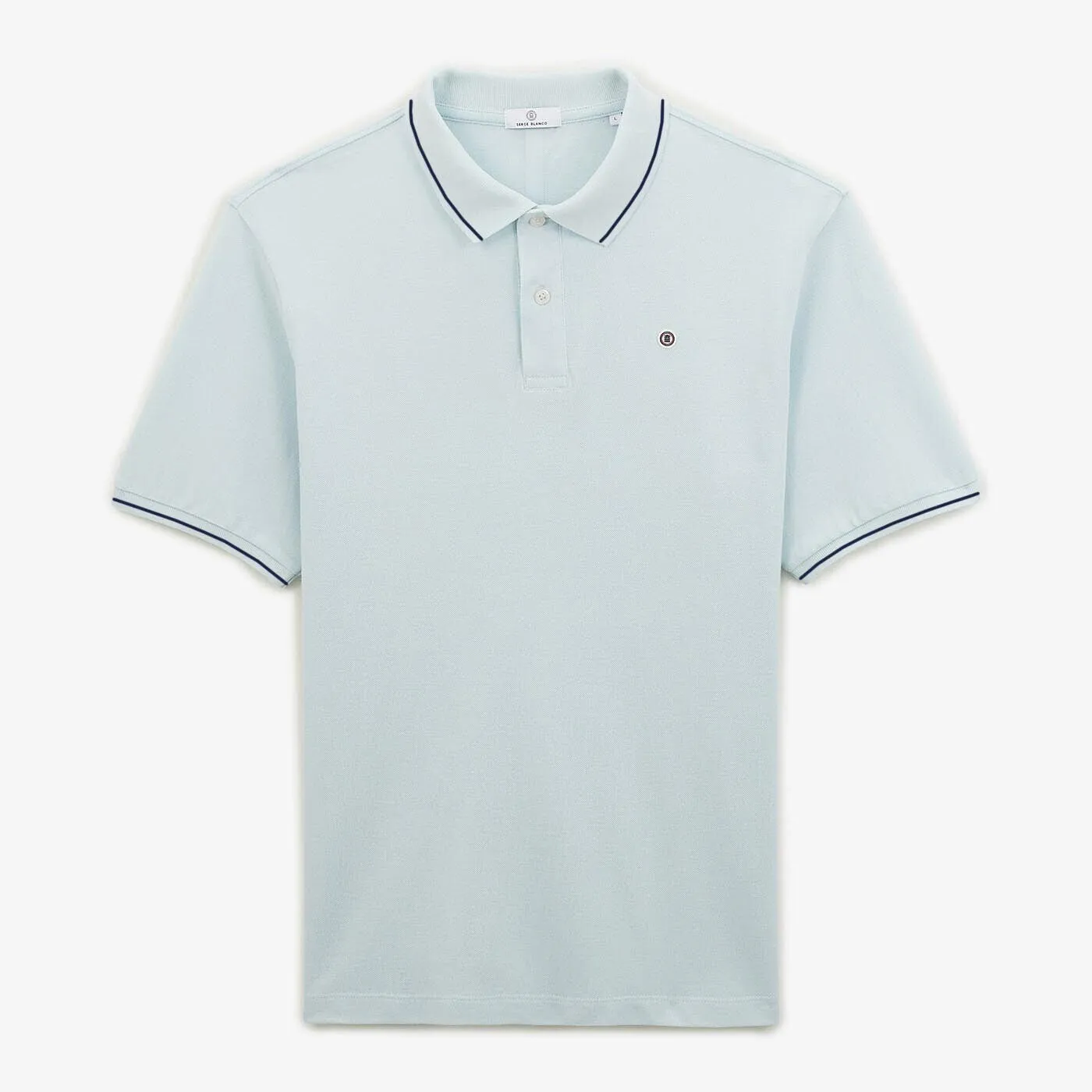 Polo maille piquée nuage avec liseré