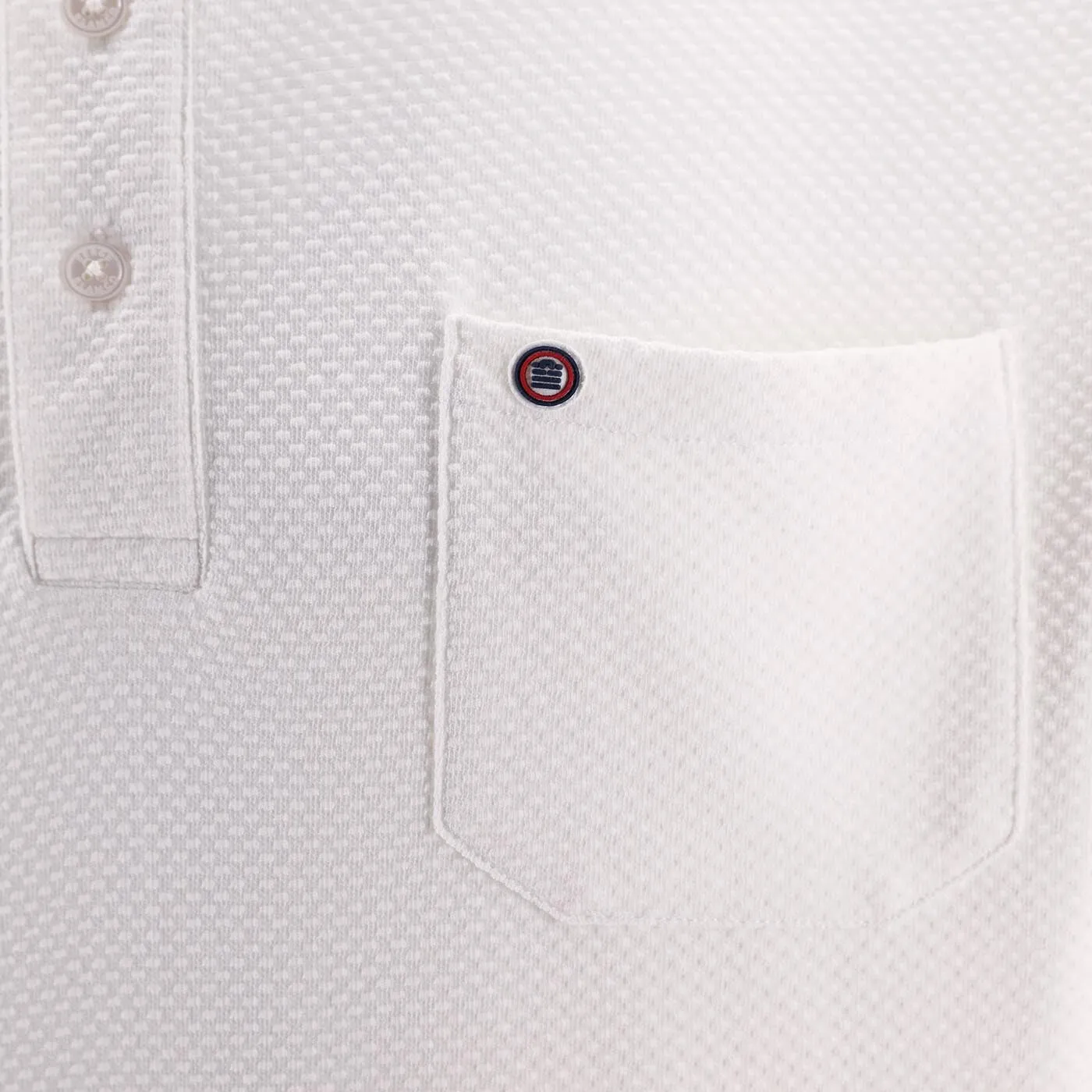 Polo tissu gaufrette blanc