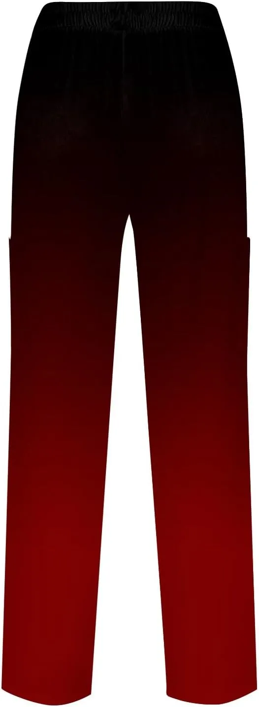Scrubs for Women Set Nursing Uniforms Set V-Neck Scrub Tops with Pockets & Cargo Pant Top & Tapered Leg Jogger Pants
