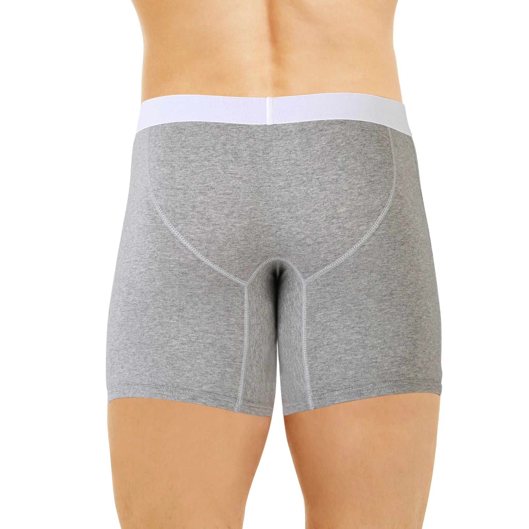 Shorty Long Ouvert Gris Chiné en Coton Stretch - Modèle 2002