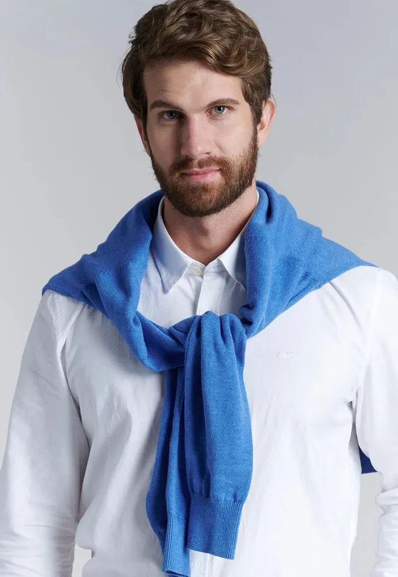 Sweater Hombre V Neck Melange F Sky