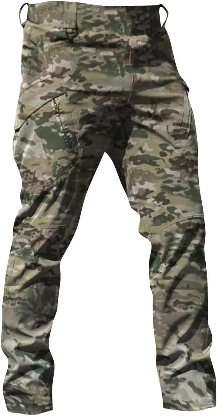 Tactical Pants for Men Ripstop Cargo Water Resistant Hiking Pants Relaxed Fit Stretch Quick Dry Work Pant Multi Pockets